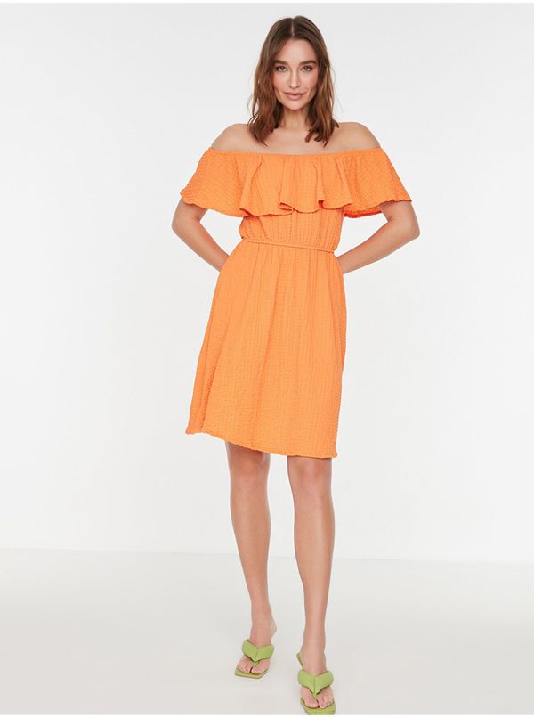 Trendyol Women's Orange Dress with Off Shoulders Trendyol - Women