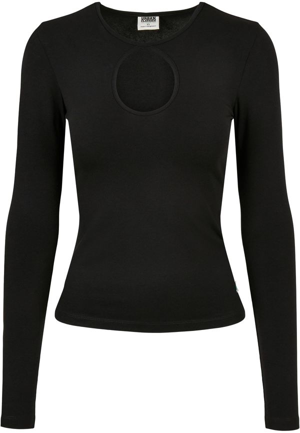 UC Ladies Women's Organic Long Sleeve Keyhole Black