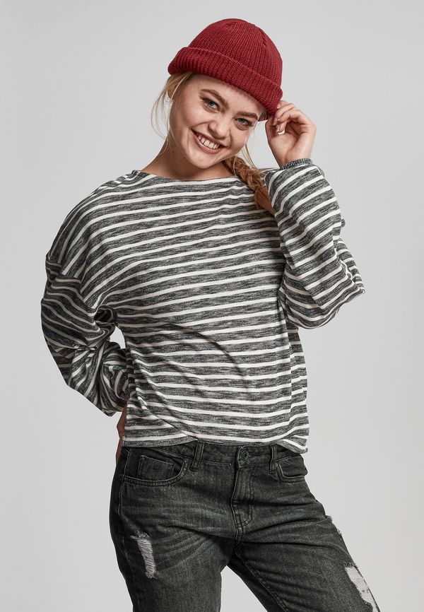 Urban Classics Women's oversize jumper with black/white stripes