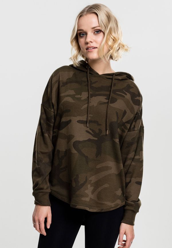 Urban Classics Women's Oversized Camo Hooded Olive Camo