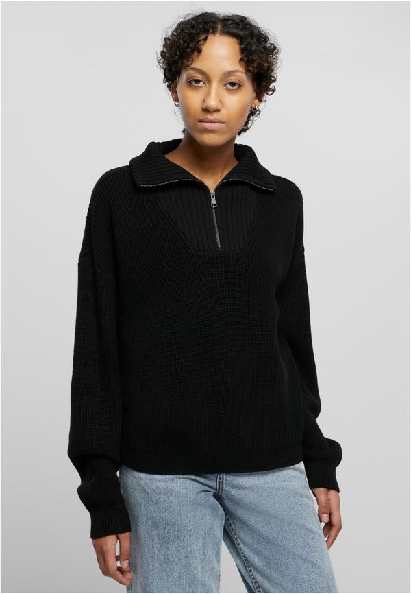 Urban Classics Women's Oversized Knit Troyer - Black