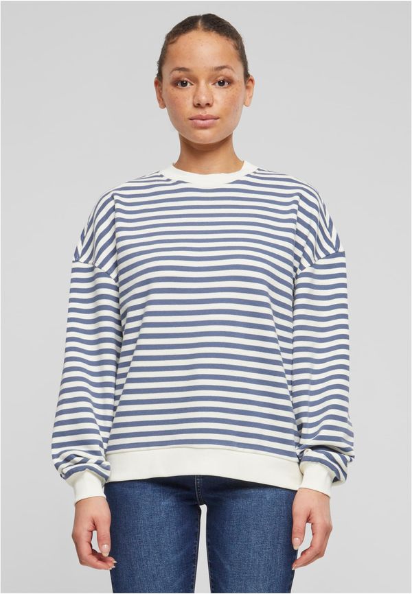 Urban Classics Women's Oversized Striped Sweatshirt - Cream/Vintage Blue