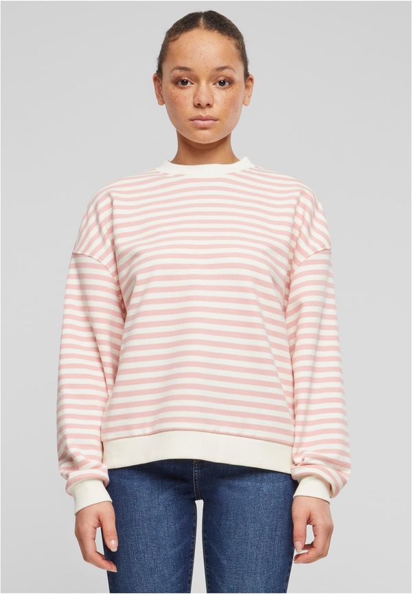UC Ladies Women's Oversized Striped Sweatshirt - Pink/Cream