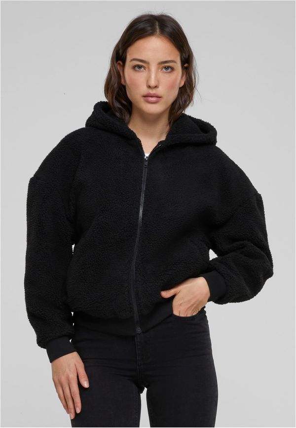 UC Ladies Women's Oversized Sweatshirt Sherpa Zip Hoody Black