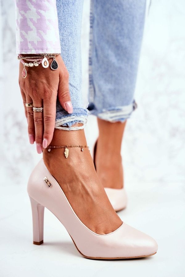 SERGIO LEONE Women's Pearl Stiletto pumps Sergio Leone Powder Pink Campbell