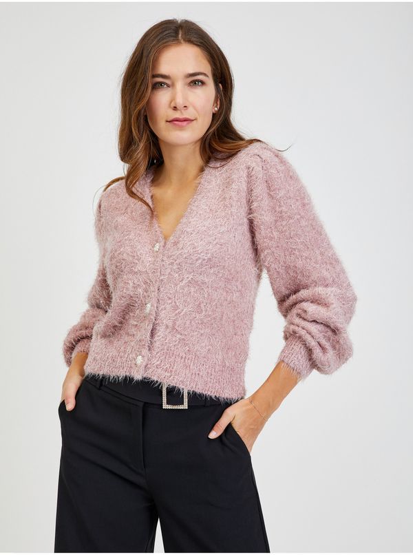 Orsay Women's pink cardigan with metallic fibres ORSAY