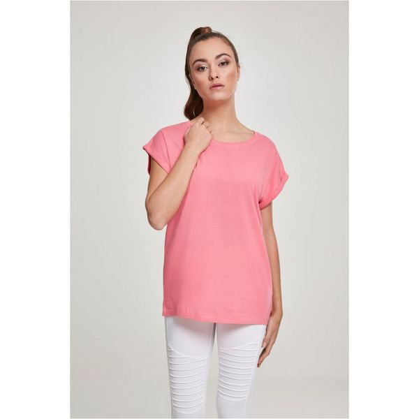 Urban Classics Women's pink grapefruit T-shirt with extended shoulder