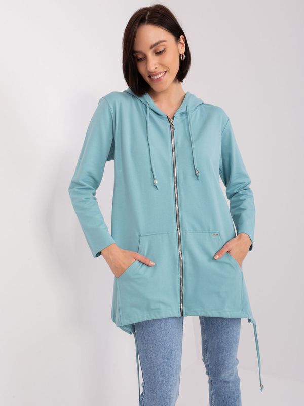 Fashionhunters Women's pistachio zip-up sweatshirt