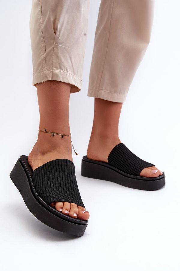 Kesi Women's platform slippers Sergio Leone black