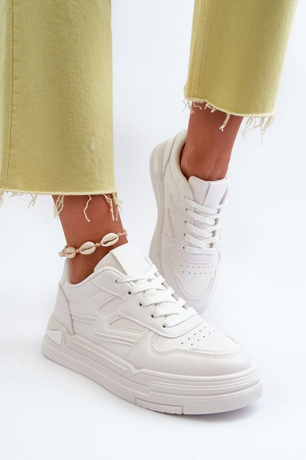 Kesi Women's platform sneakers made of eco leather, white Lynnette
