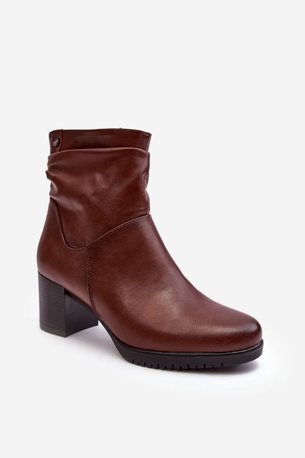 Kesi Women's Pressed Ankle Boots Brown Liriam