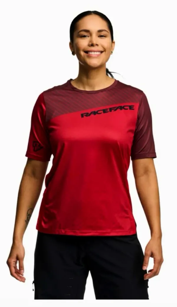 Race Face Women's Race Face Indy SS Dark Red Cycling Jersey