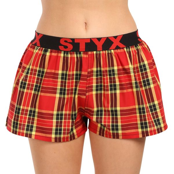 STYX Women's red checked boxer shorts Styx
