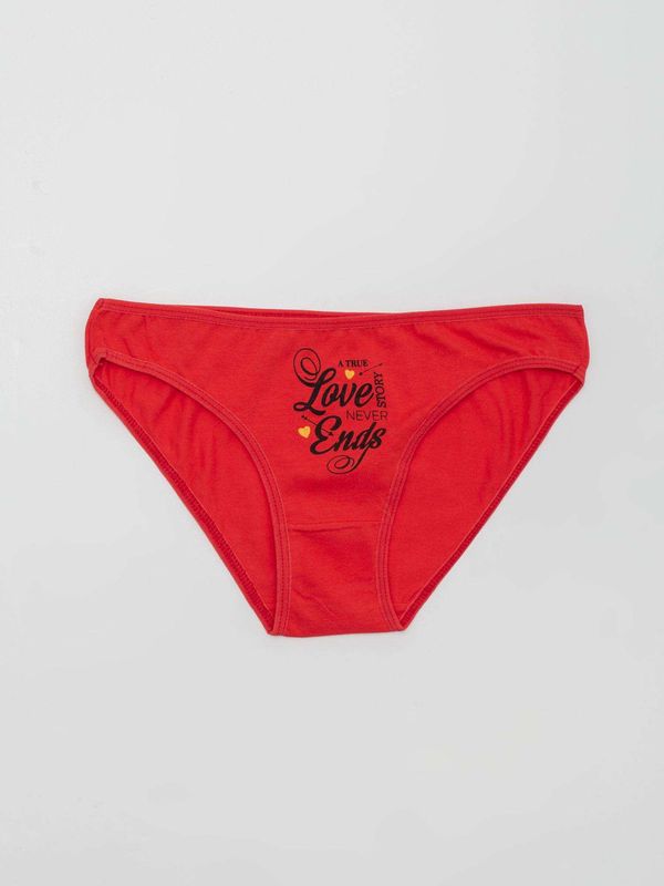 Fashionhunters Women's red cotton panties