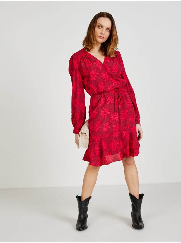 Tommy Hilfiger Women's Red Patterned Wrap Dress Tommy Hilfiger - Women