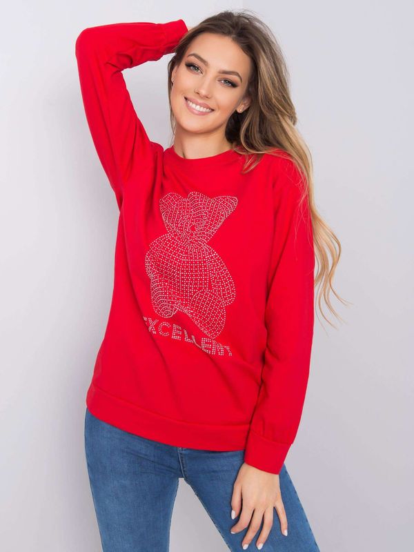 Fashionhunters Women's red sweatshirt with application