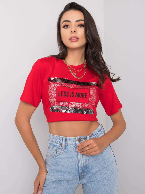 Fashionhunters Women's red T-shirt with inscription