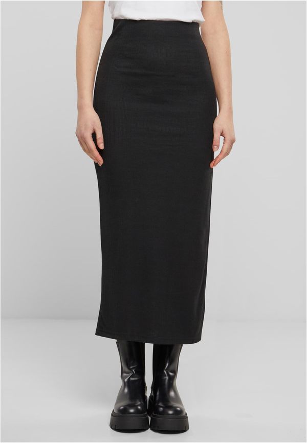 Urban Classics Women's ribbed skirt with high slit black