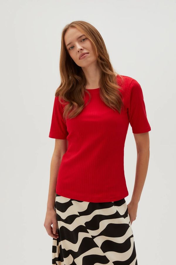 Moodo Women's ribbed T-shirt MOODO - red