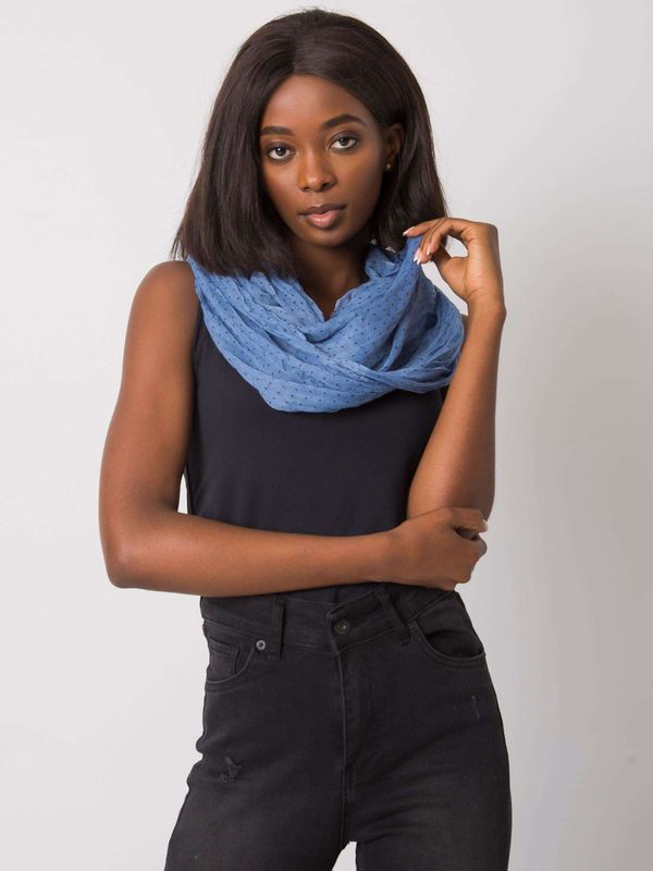 Fashionhunters Women's scarf in navy blue and navy blue with polka dots