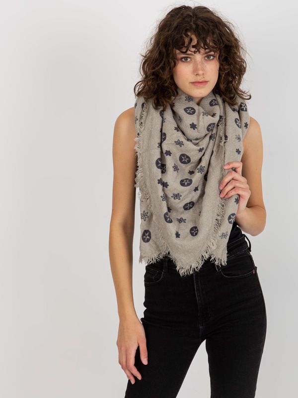 Fashionhunters Women's scarf with print - gray