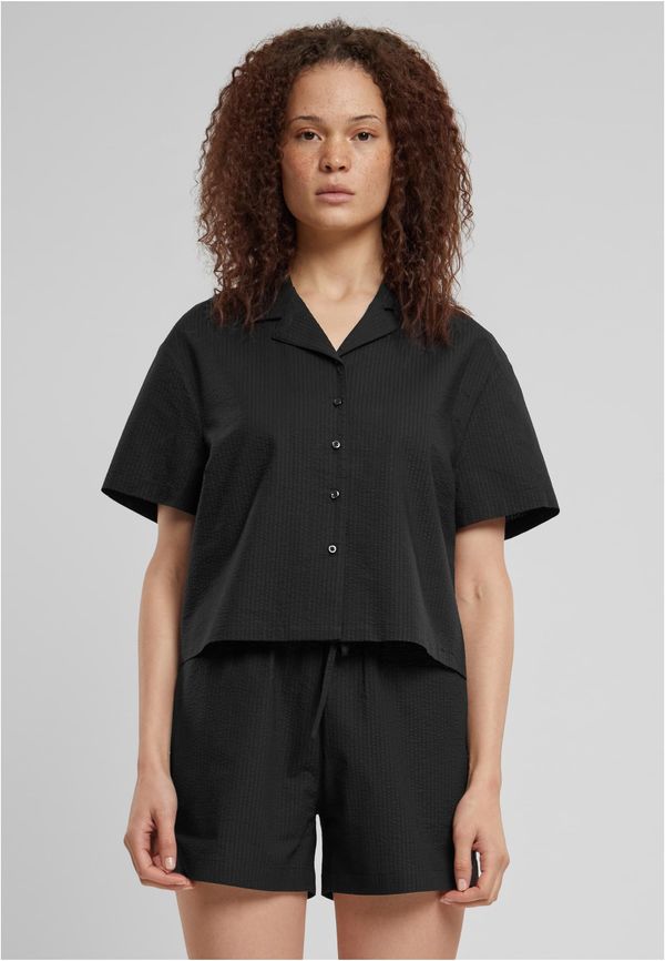 UC Ladies Women's Seersucker shirt - black