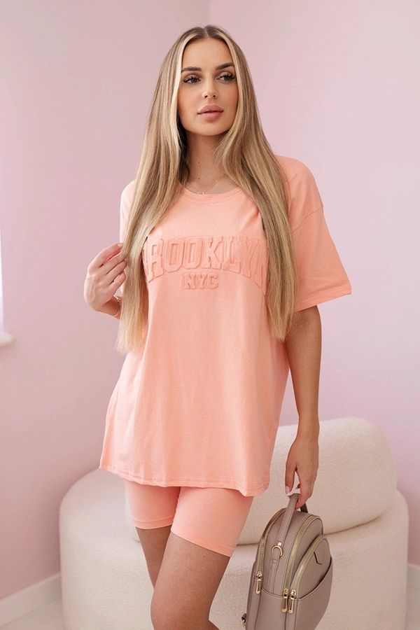 Kesi Women's set T-shirt Brooklyn + shorts - apricot