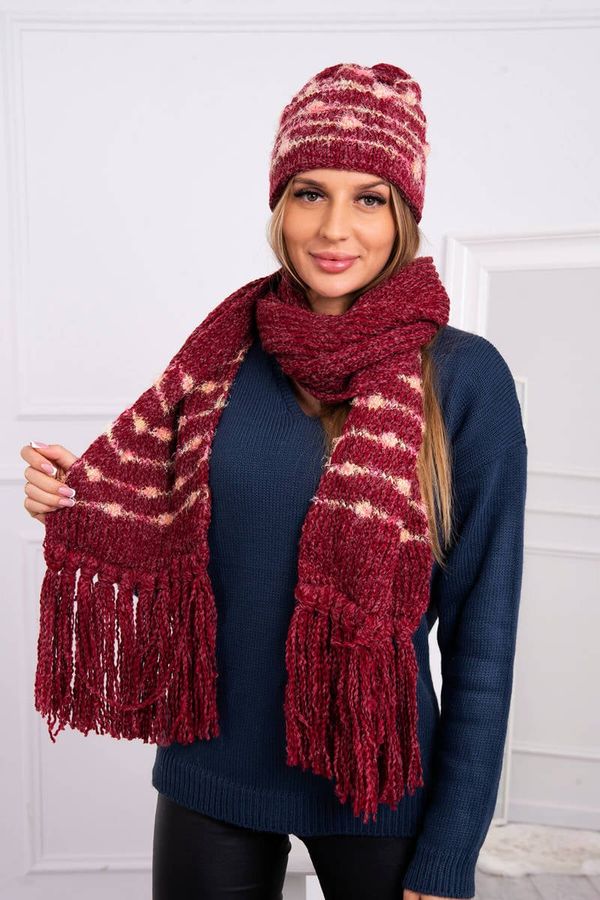 Kesi Women's set with scarf Anika K304 burgundy