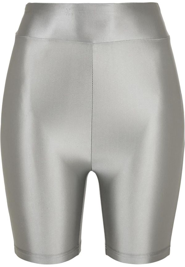 UC Ladies Women's Shiny Metallic High-Waisted Cycling Shorts - Dark Silver