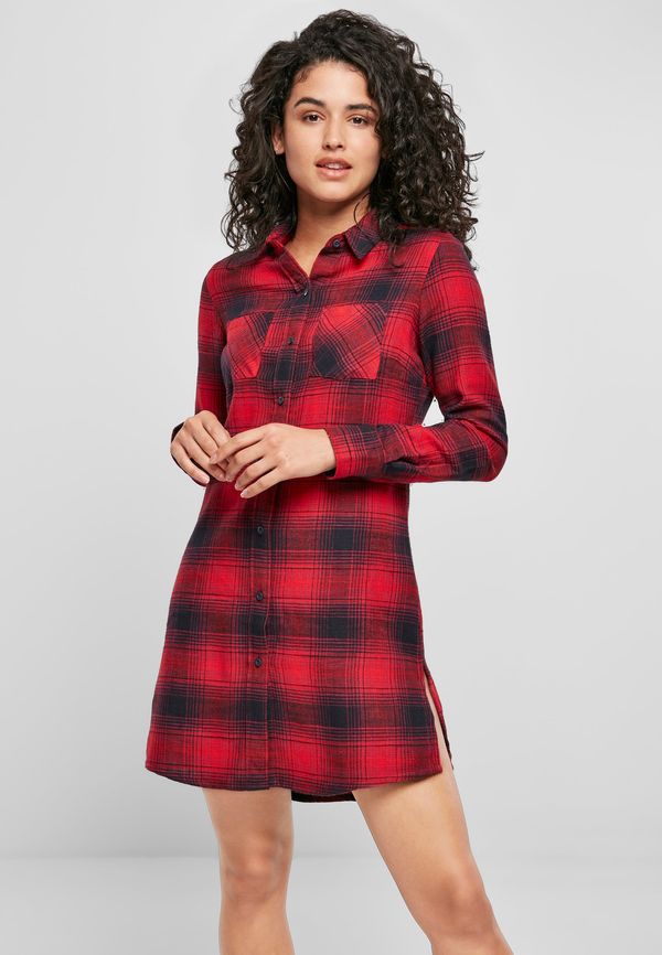 Urban Classics Women's shirt dress navy blue/red