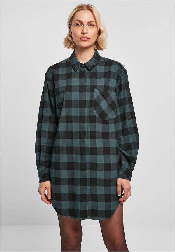 Urban Classics Women's shirt dress oversized flannel jasper/black