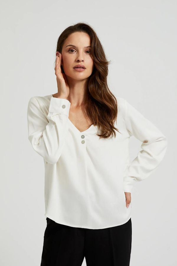 Moodo Women's shirt with neckline MOODO - white