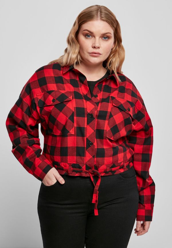 Urban Classics Women's short oversized shirt black/red