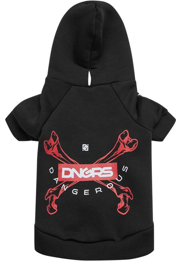 Dangerous DNGRS Women's short-sleeved sweatshirt Bones Dog Hoodie black