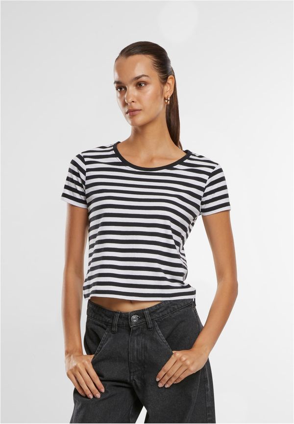 Urban Classics Women's short T-shirt with stripes white/black