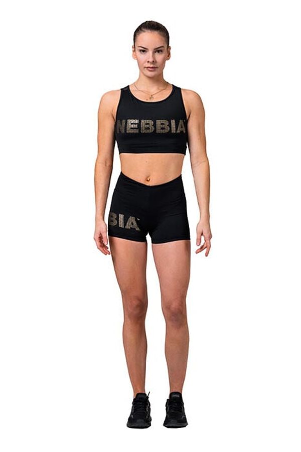 NEBBIA Women's Shorts Nebbia Intense Gold Print 828 black M