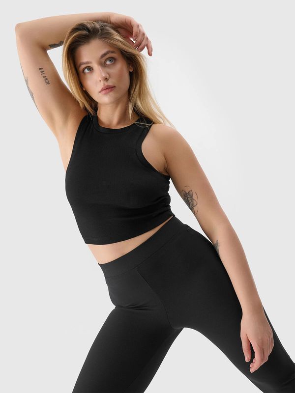 4F Women's slim 4F crop top - black