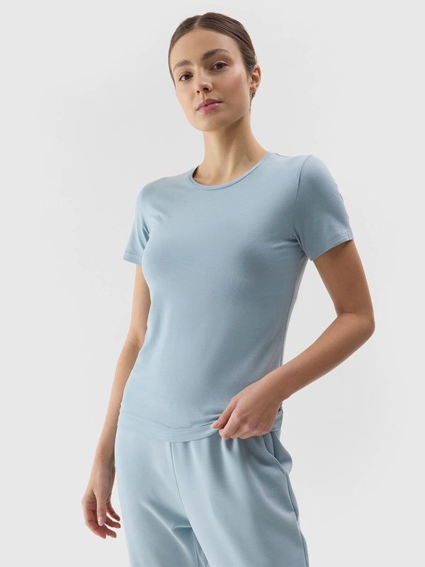 4F Women's Slim 4F Plain T-Shirt - Light Blue