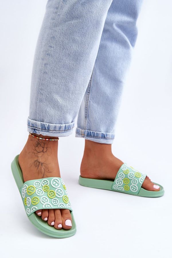 Kesi Women's Slippers With Emoticons Green Cosette