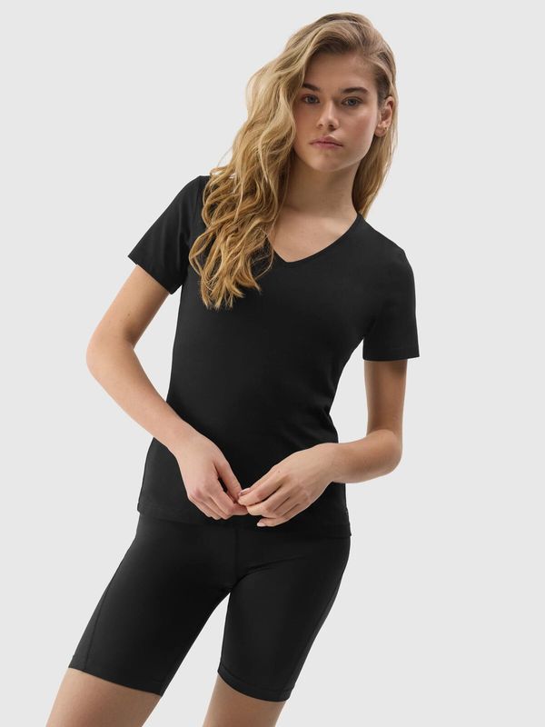 4F Women's Smooth T-Shirt with 4F Organic Cotton - Black
