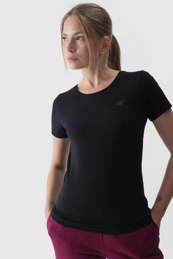 4F Women's Smooth T-Shirt With Logo Black 4F 4FWMM00TTS