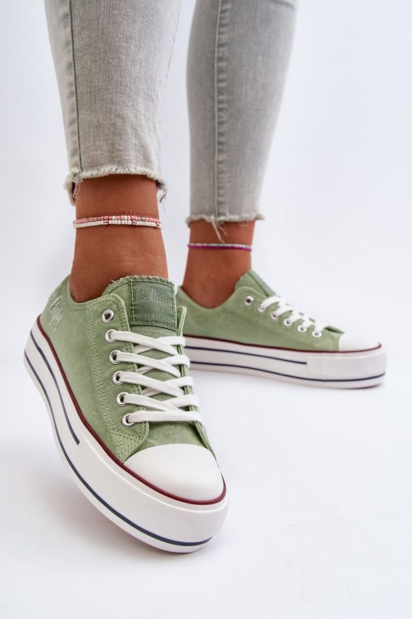 Kesi Women's sneakers with thick soles Lee Cooper green