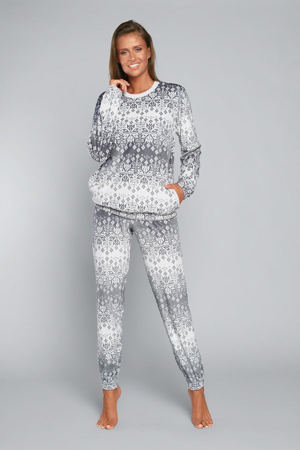 Italian Fashion Women's snow set, long sleeves, long legs - print