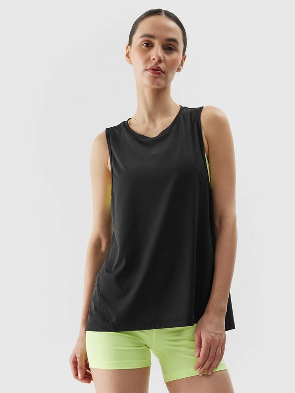 4F Women's sports top made of recycled 4F materials - black