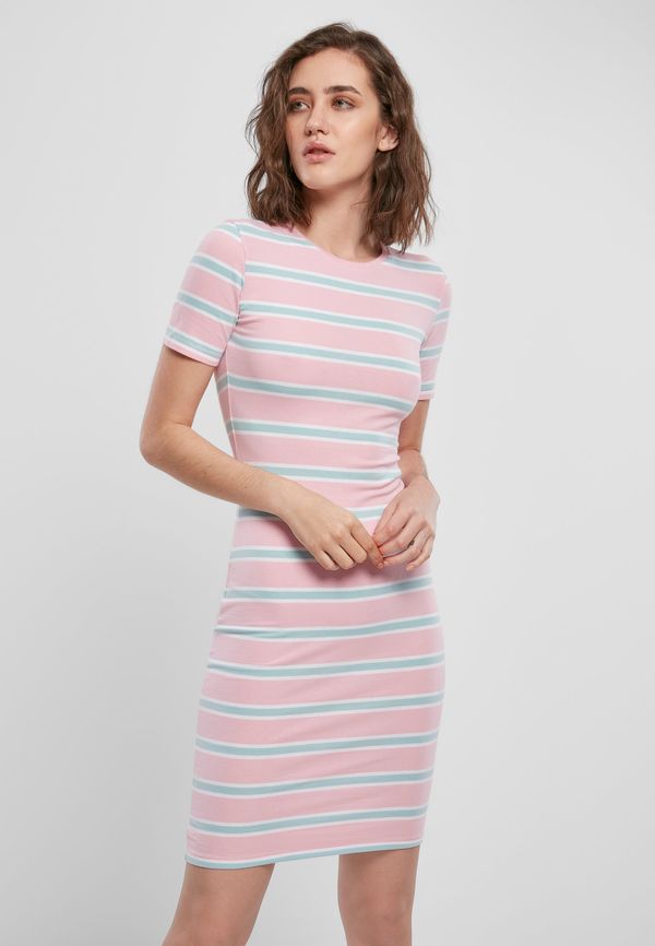 Urban Classics Women's Stretch Stripe Dress Pink/Ocean Blue