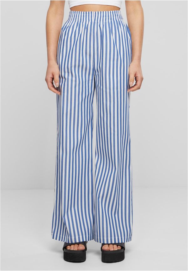 Urban Classics Women's Striped Loose Trousers White/Blue