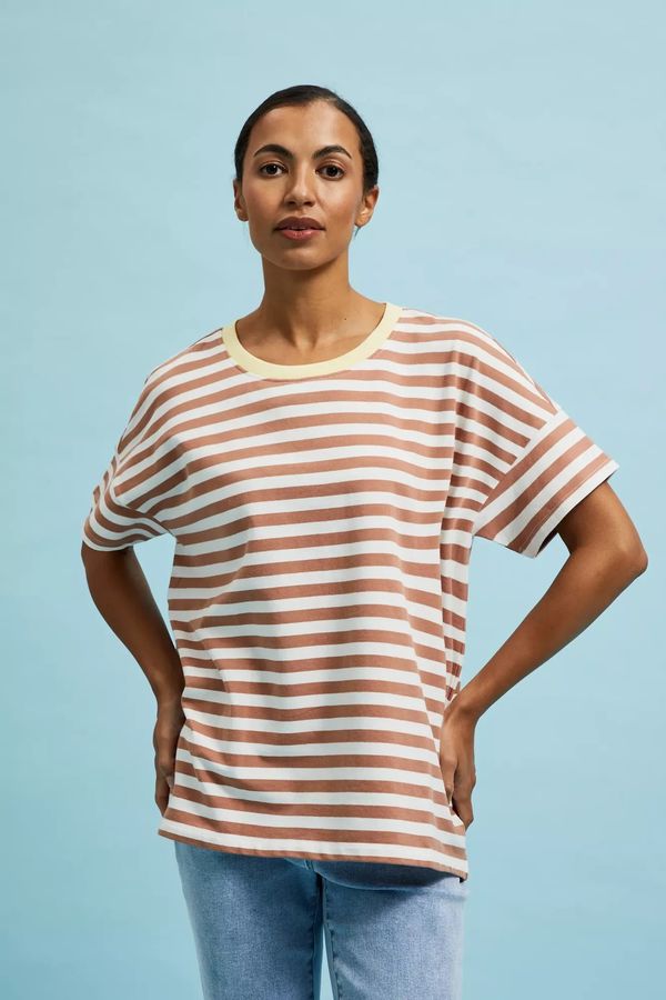 Moodo Women's striped T-shirt MOODO - brown