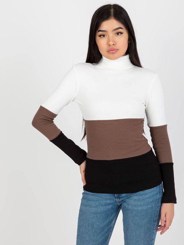 Fashionhunters Women's striped turtleneck Rue Paris - multicolor