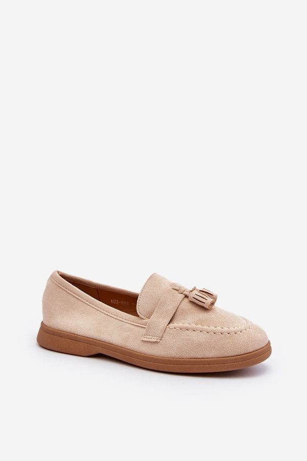 Kesi Women's suede loafers beige Dansitu