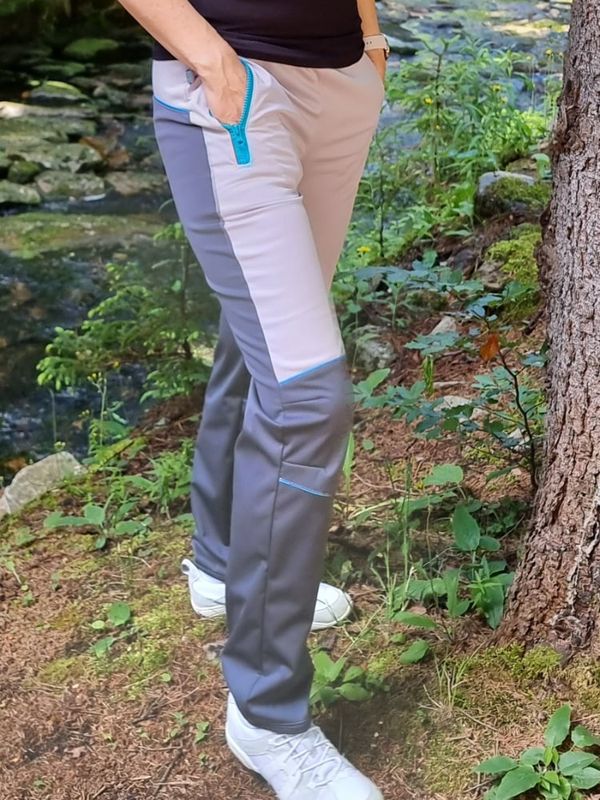 Kukadloo Women's SUMMER softshell pants - gray-gray with turquoise accessories